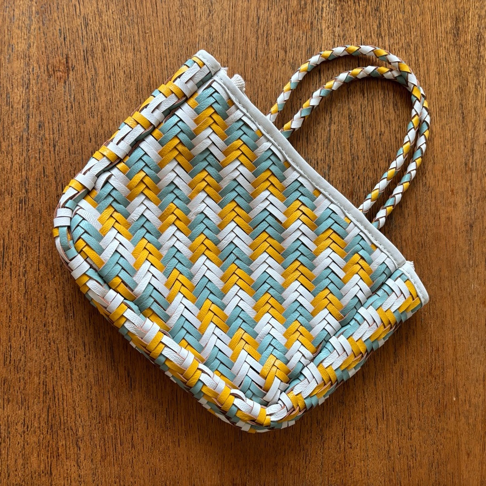 Woven Leather Mini Tote Bag